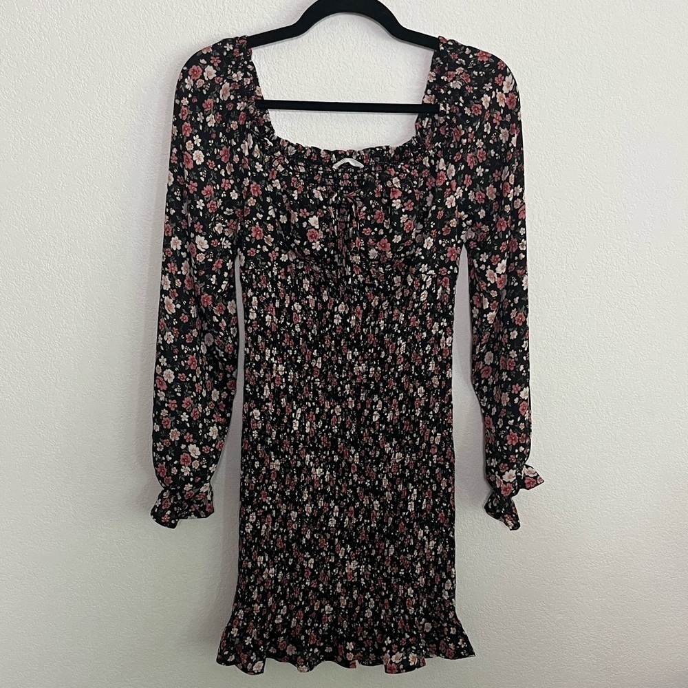 Timing Smocked Floral Mini Dress